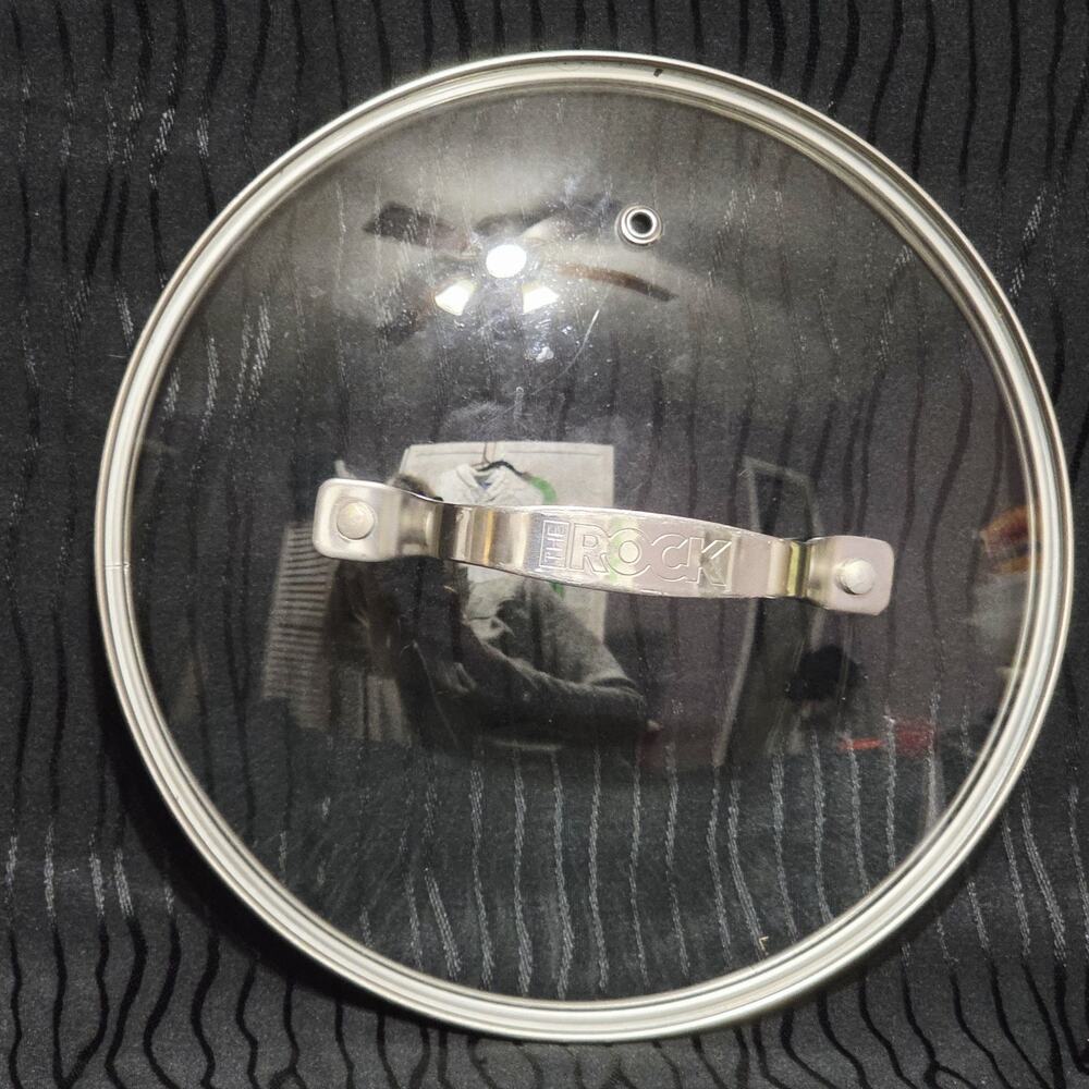 The Rock 8" Glass Lid Replacement Pot Pan Cover Vented Stainless Rim 8.5" OD